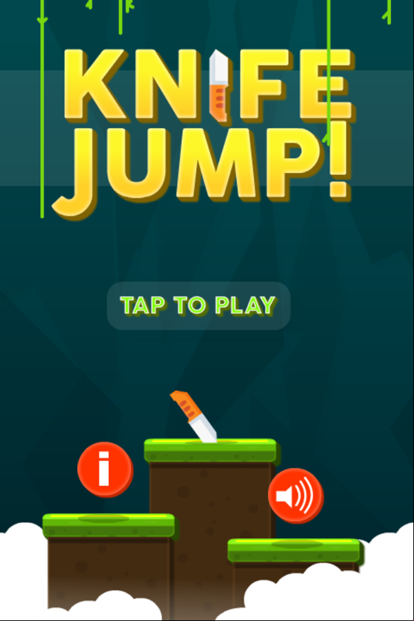 Knife Jump Game Welcome Screen Screenshot.