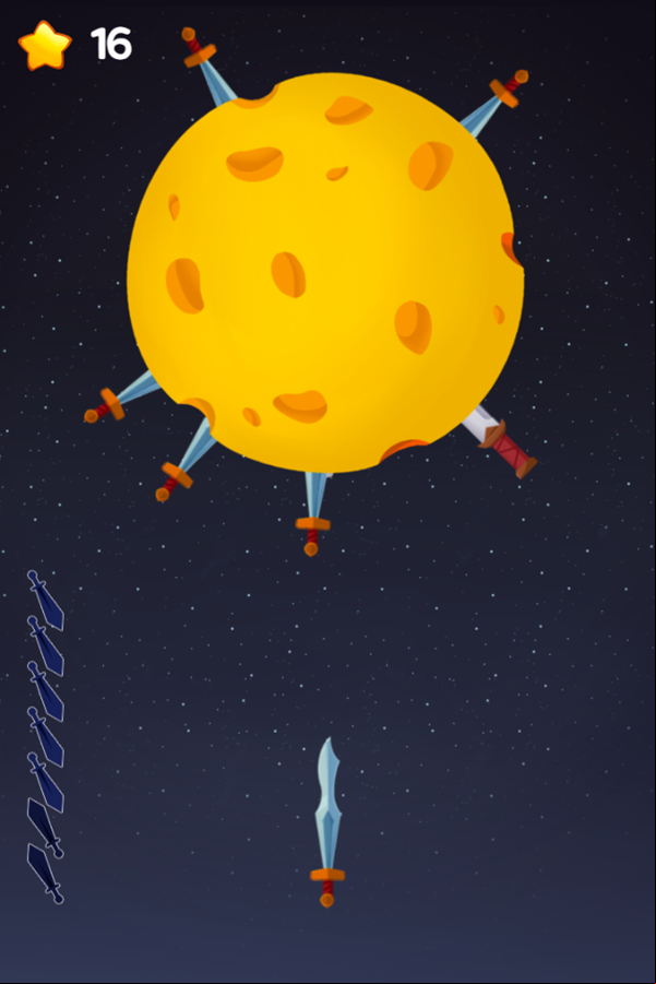Knife Shot Game Progress Screenshot.