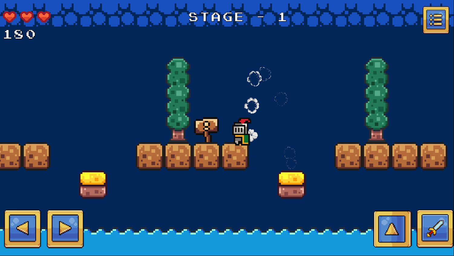 Knight Platformer Game Level Complete Screenshot.