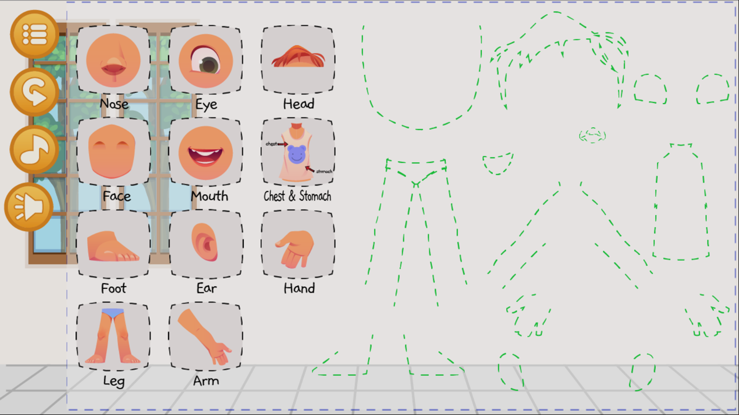 Learn Body Game Start Screenshot.
