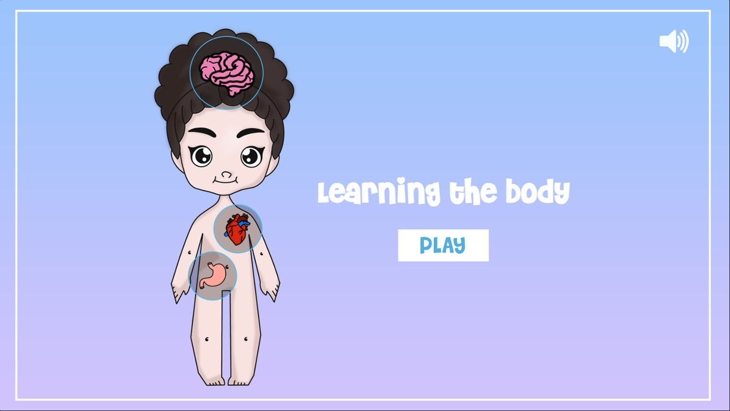 Learning The Body Game Welcome Screen Screenshot.