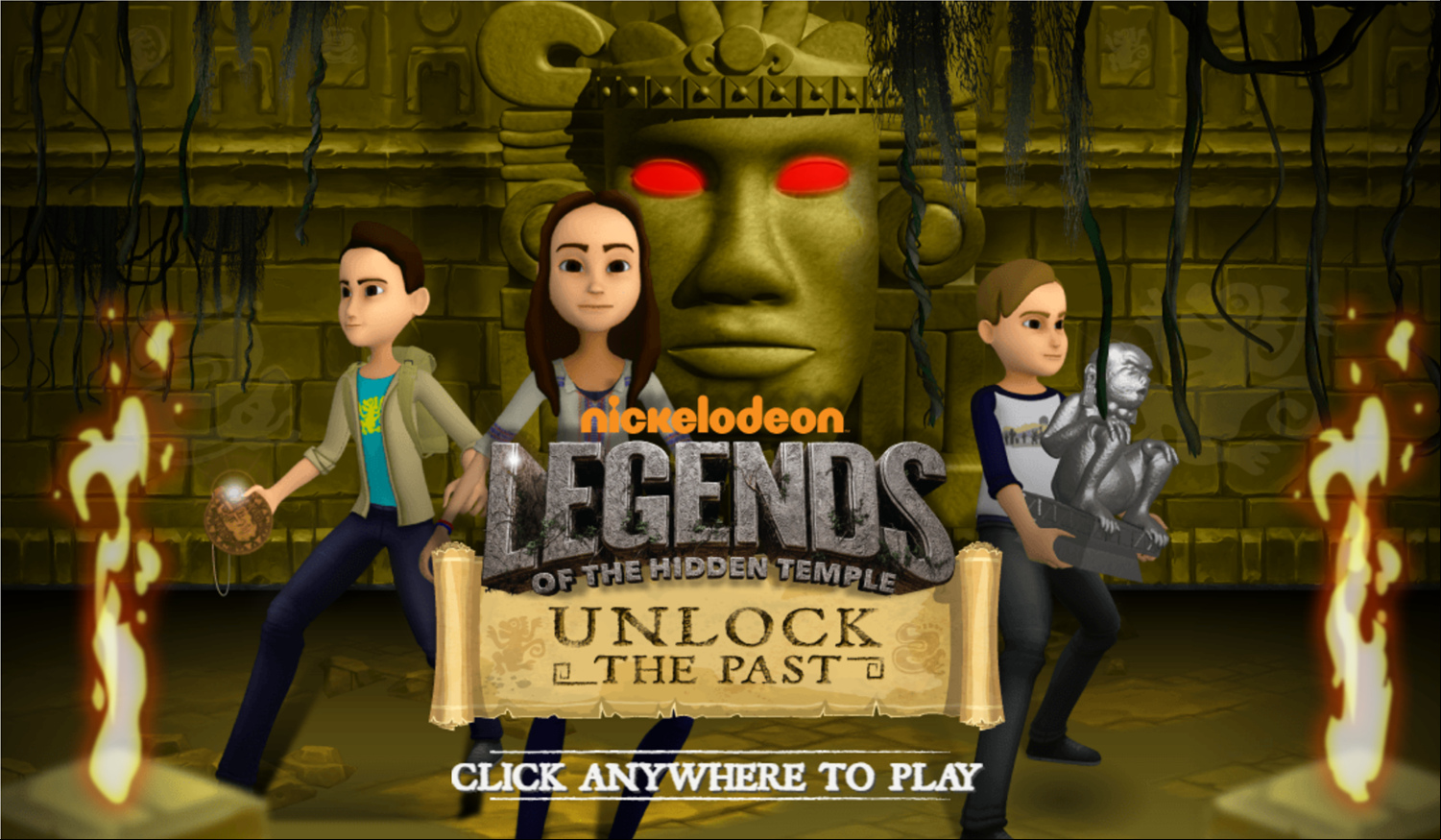 Legends of the Hidden Temple Unlock the Past Game Welcome Screen Screenshot.
