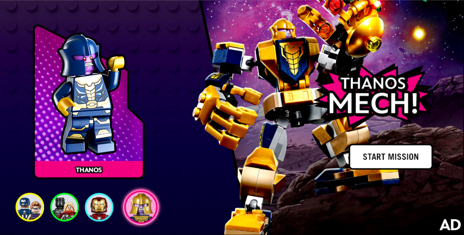LEGO Marvel Avengers Hero Hustle Thanos Mech Screenshot.