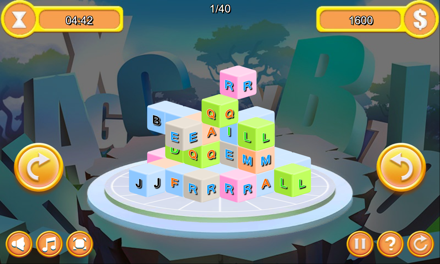 Letter Dimensions Game Level Play Screenshot.