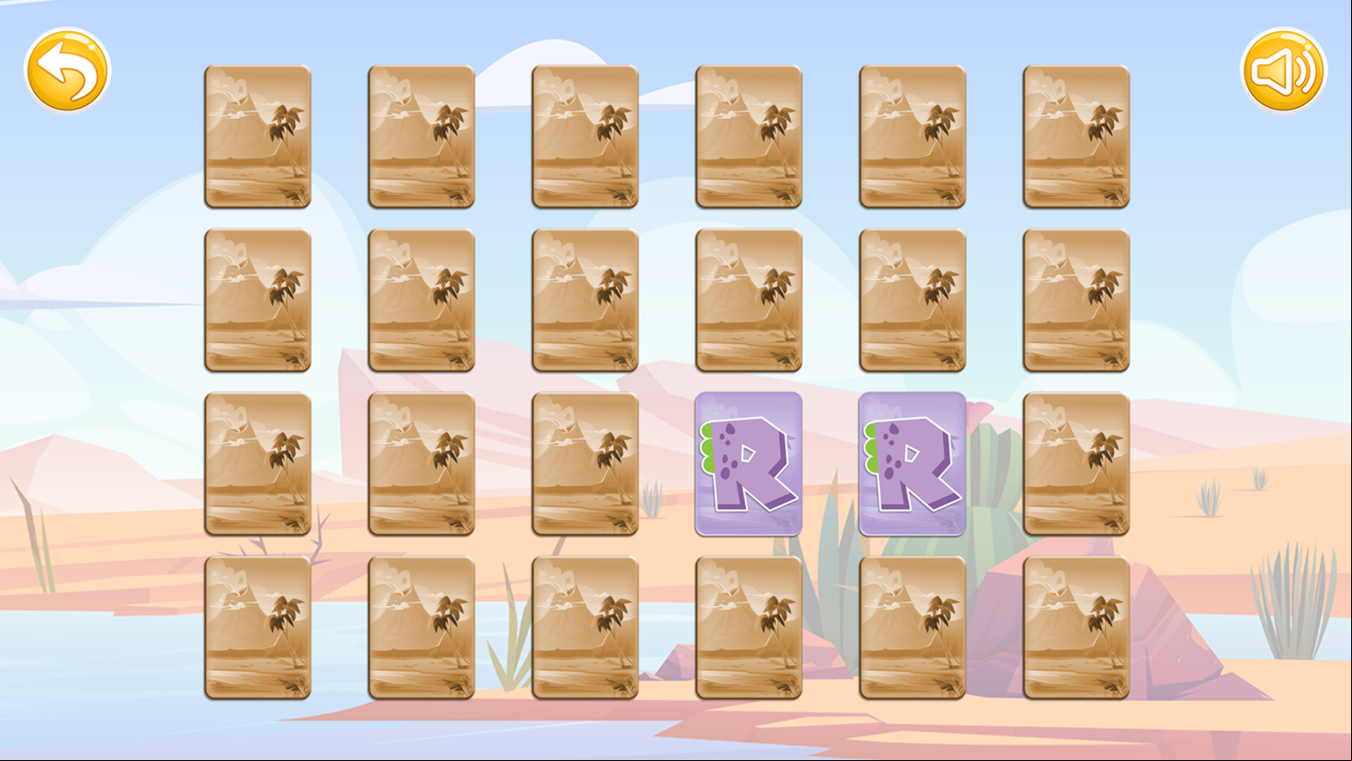 Letters Memory Game Level Progress Screenshot.