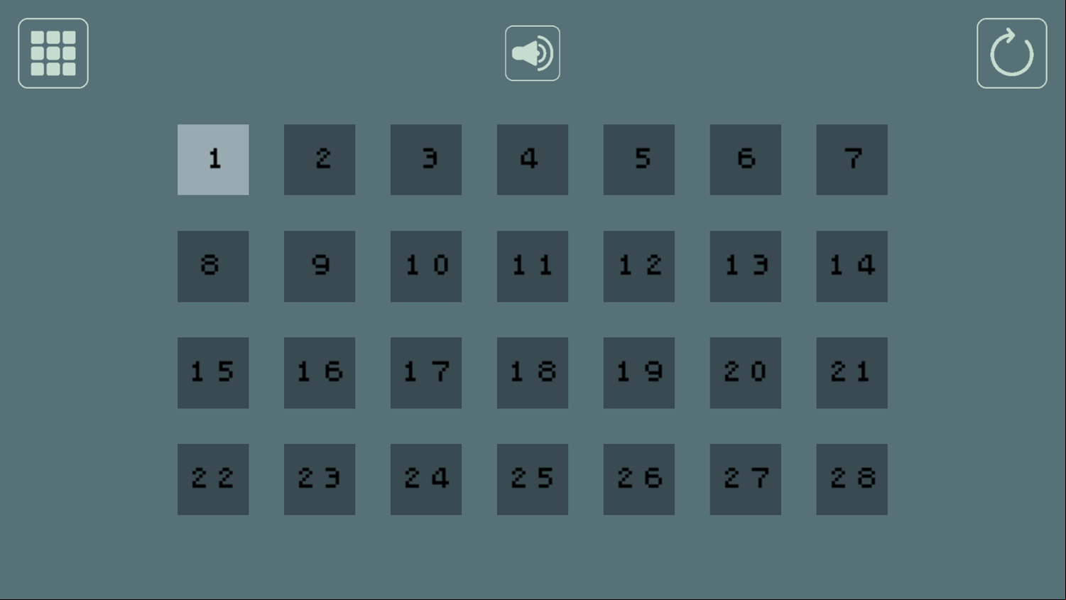 LinkSnake Game Level Select Screenshot.