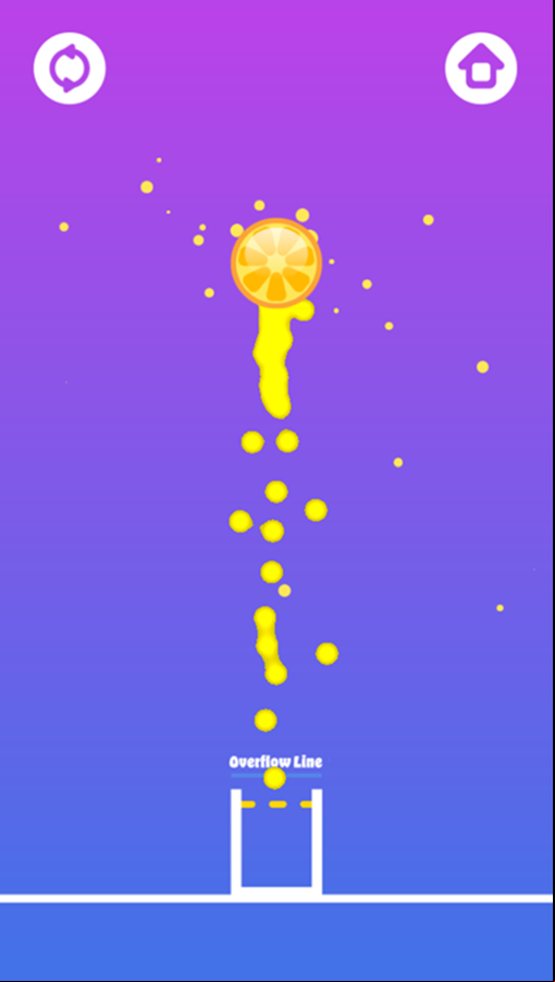 Liquid Orange Game Level Play Screenshot.
