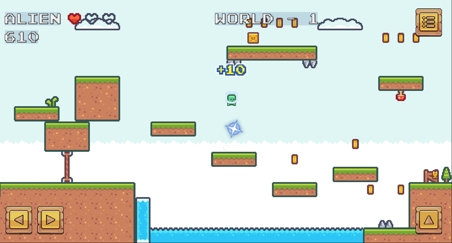 Little Alien Adventure Game Platforming Screenshot.