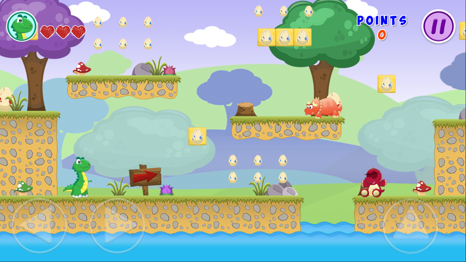 Little Dino Adventure Game Level Start Screenshot.