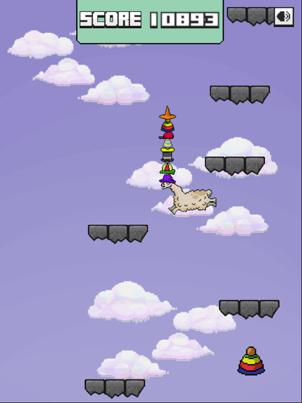 Llama Leap Game Play Screenshot.