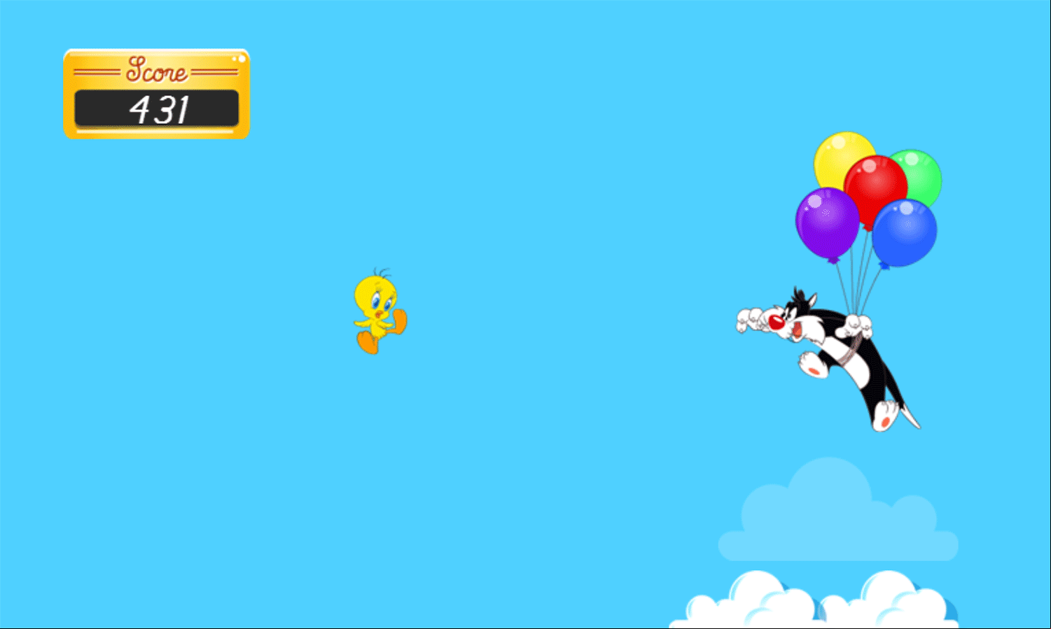 Looney Tunes Tweety Takes Off Game Play Screenshot.