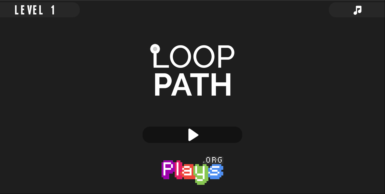 Loop Path Game Welcome Screen Screenshot.