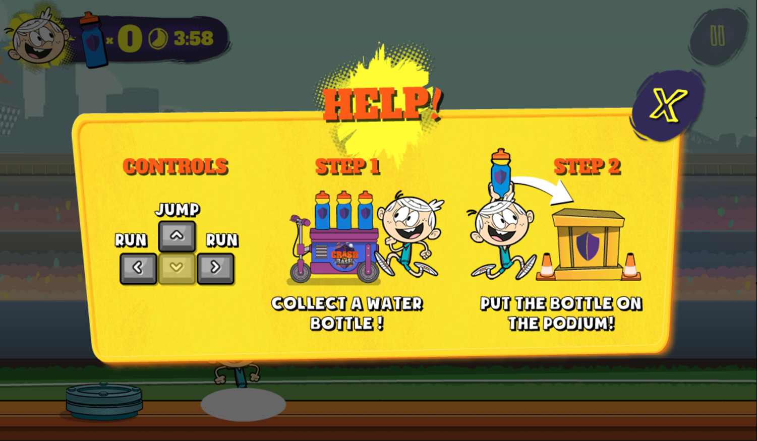Loud House Drink Break Game How To Play Screenshot.