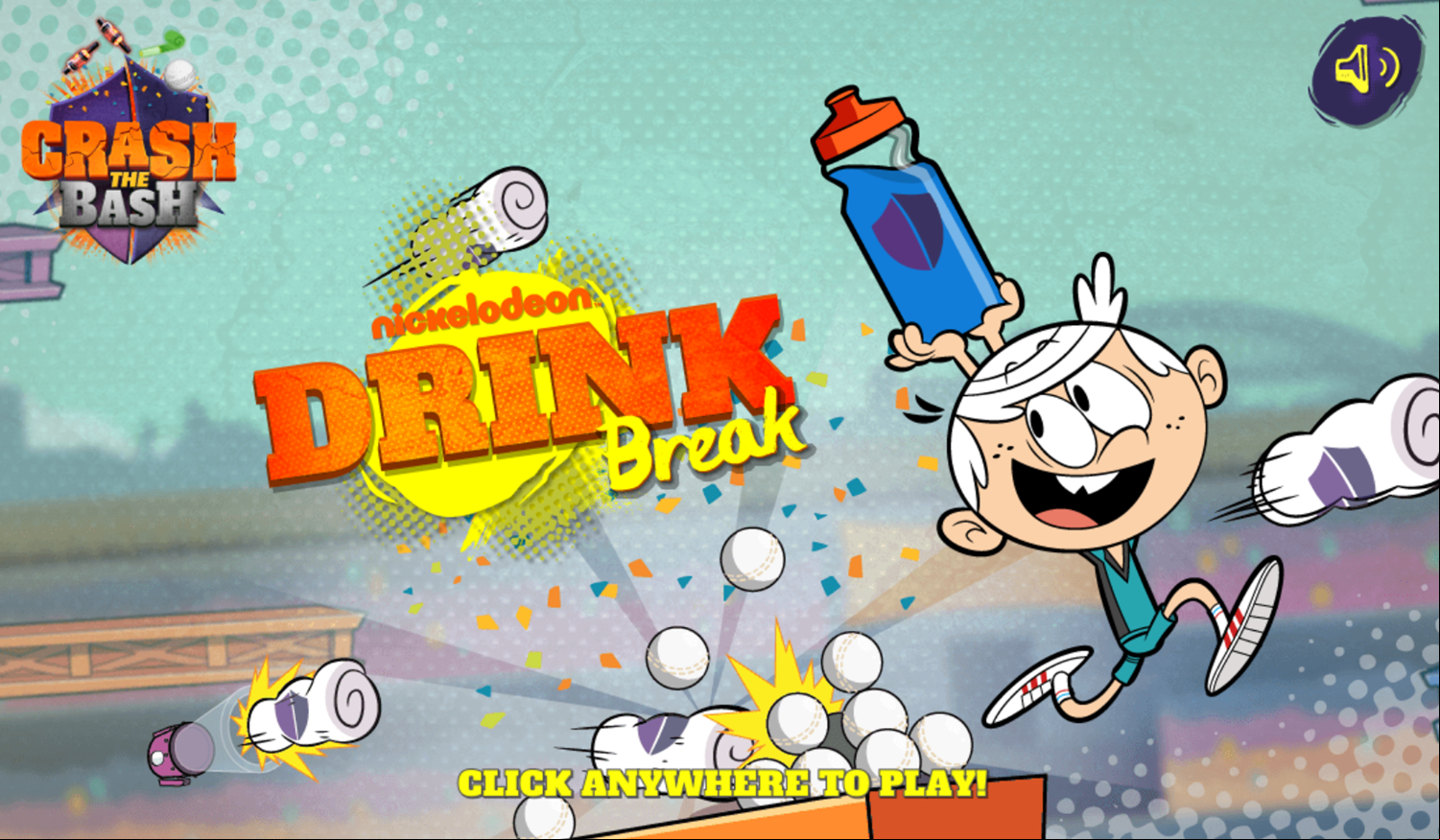 Loud House Drink Break Game Welcome Screen Screenshot.