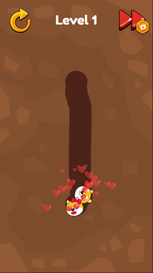 Love Doge Collect Game Level Play Screenshot.