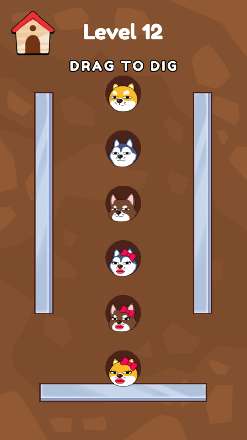 Love Doge Collect Game Level Progress Screenshot.