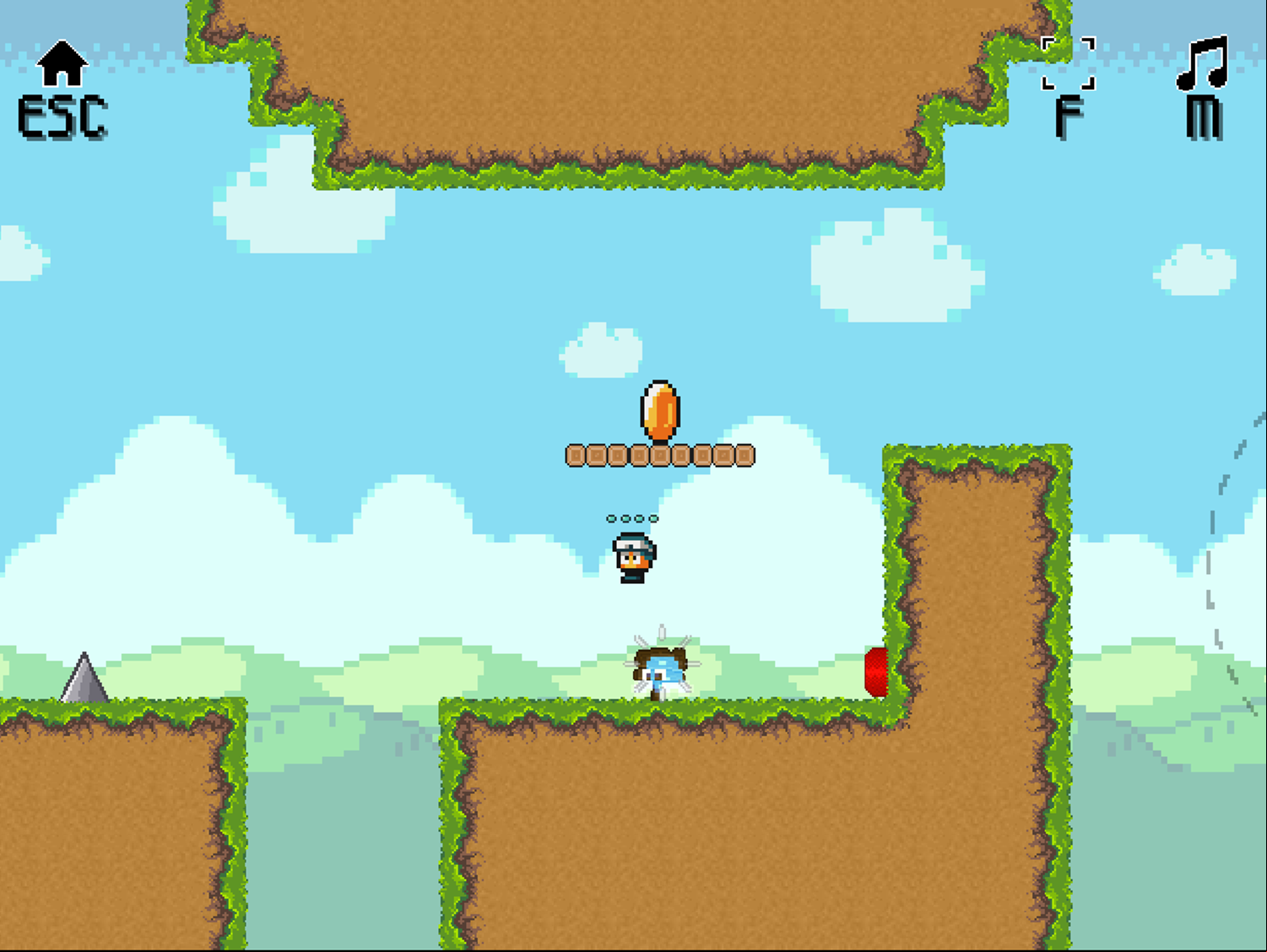 Low's Adventures 3 Game Bouncing Off An Enemy Screenshot.