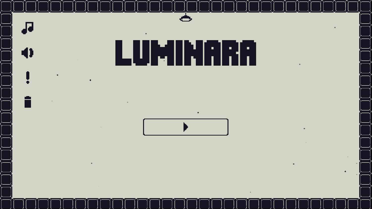 Luminara Game Welcome Screen Screenshot.