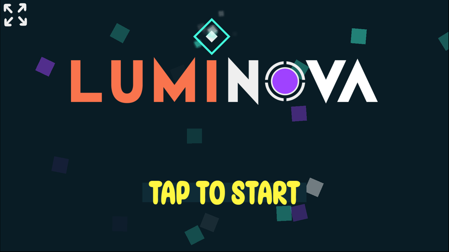 Luminova Game Welcome Screen Screenshot.