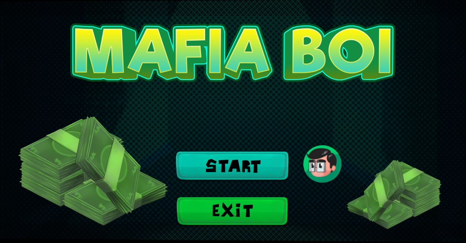 Mafia Boy Game Welcome Screen Screenshot.