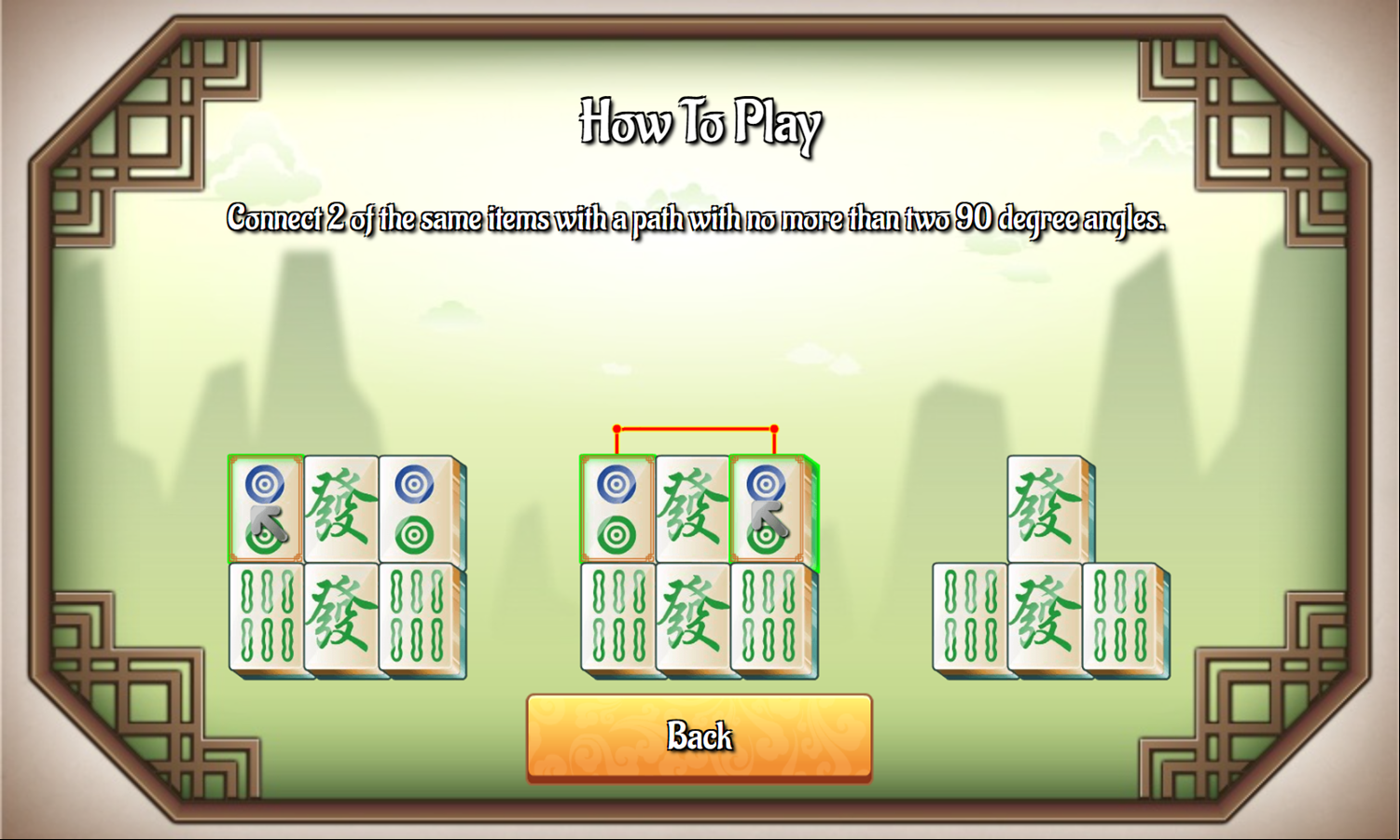 Mahjong Connect Game How To Play Screenshot.
