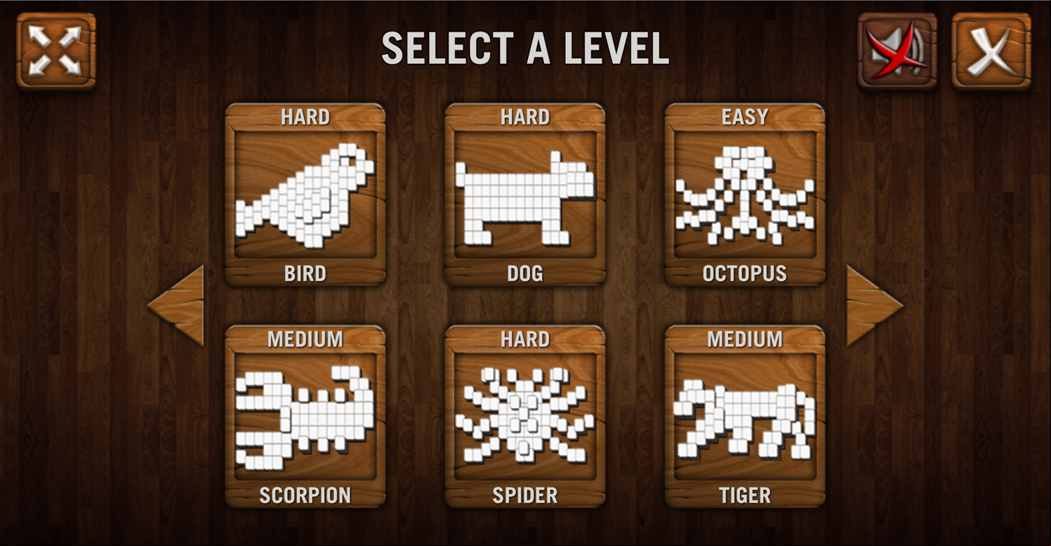 Mahjong Deluxe Level Selection Screen Screenshot.