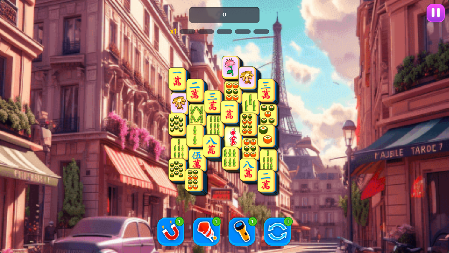 Mahjong Solitaire World Tour Game Level Progress Screenshot.