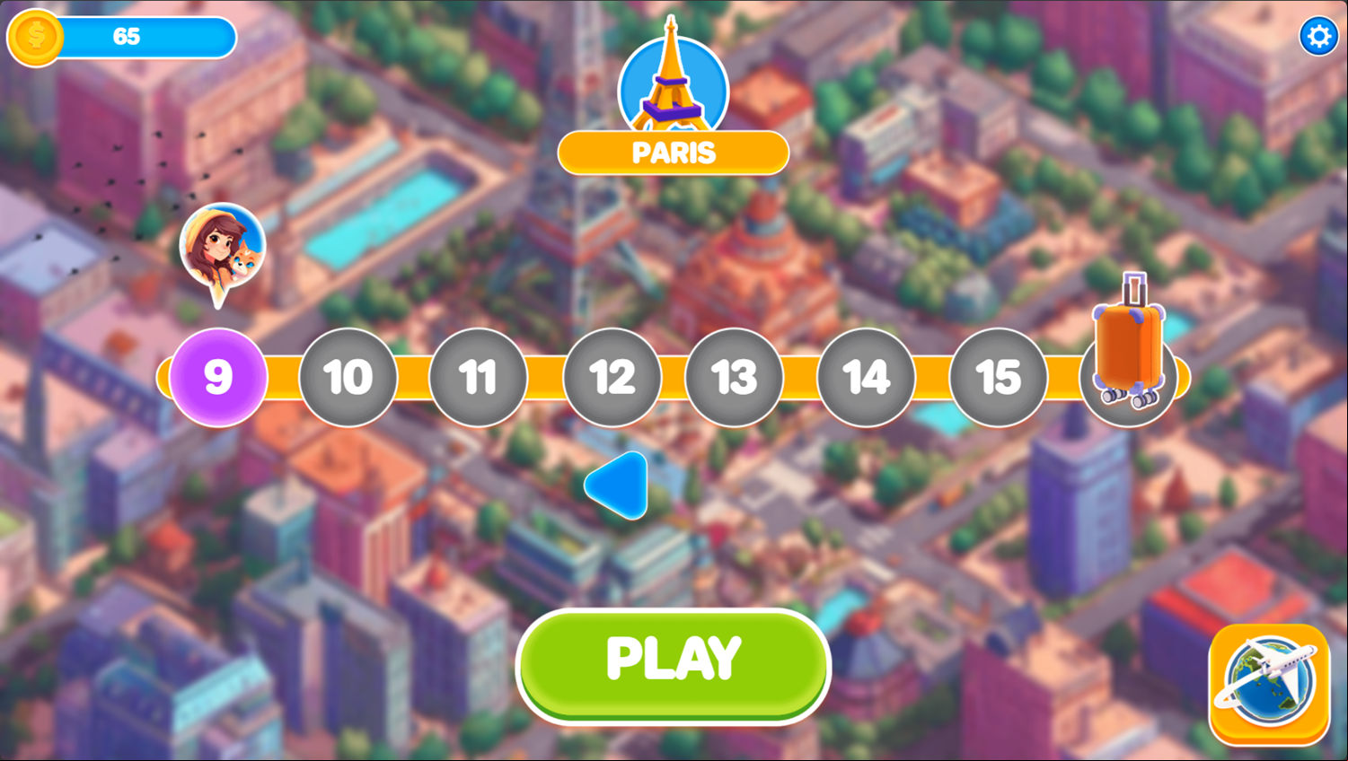 Mahjong Solitaire World Tour Game Stage Progress Screenshot.