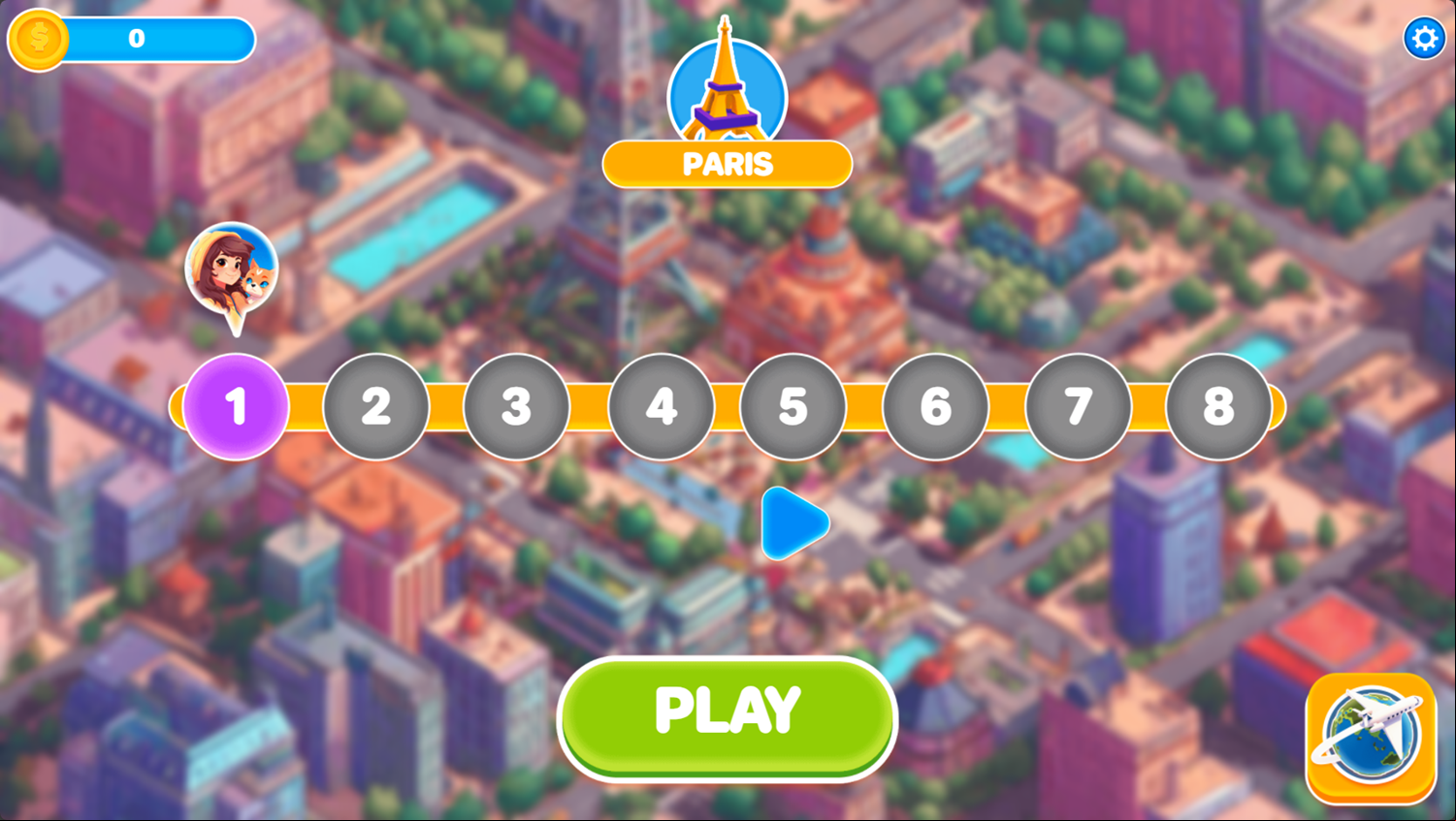 Mahjong Solitaire World Tour Game Welcome Screen Screenshot.
