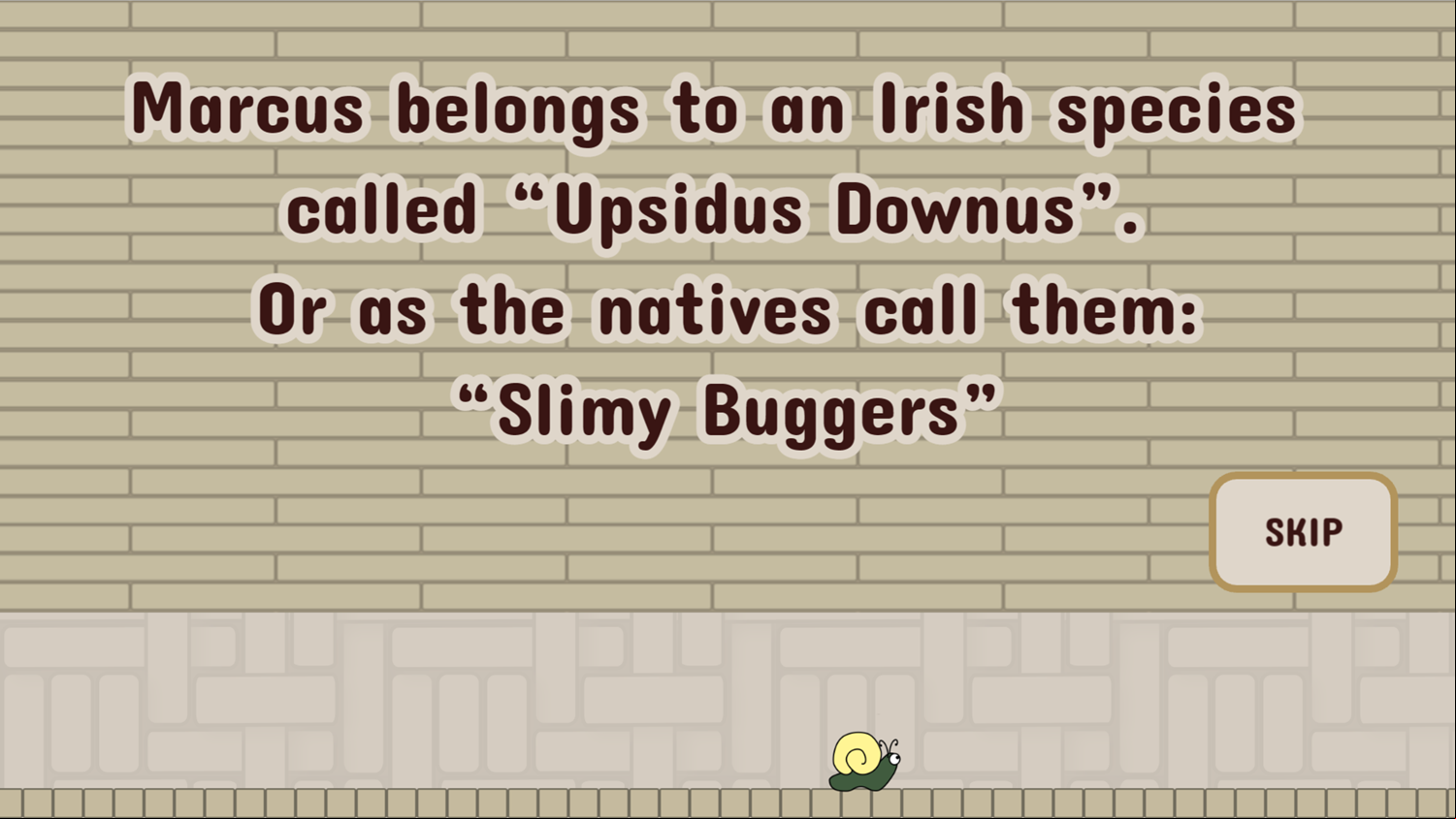 Marcus O'Snail Game Story Screen Screenshot.