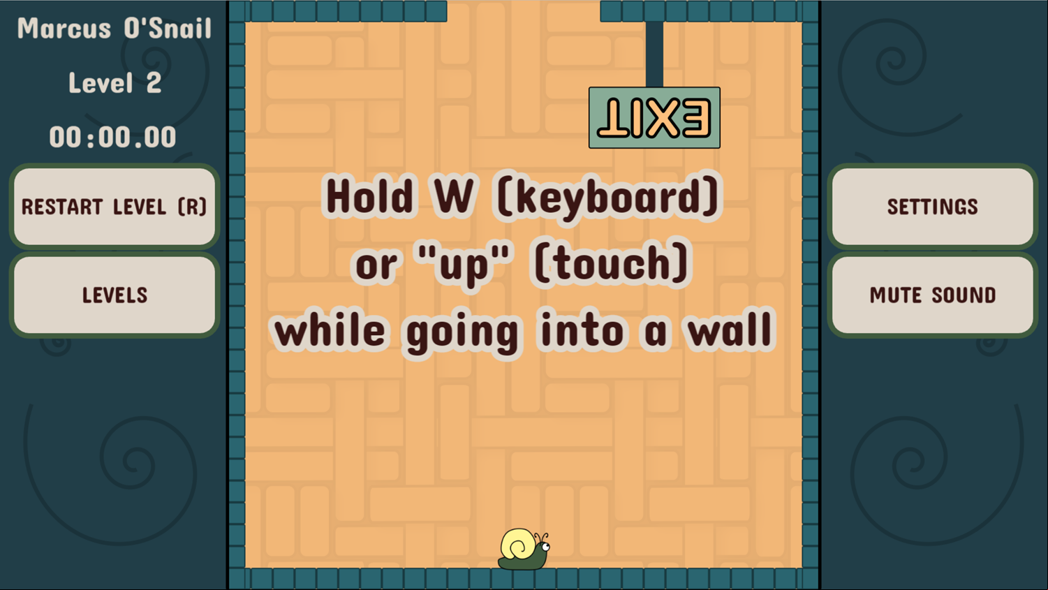 Marcus O'Snail Game Play Instructions Screen Screenshot.