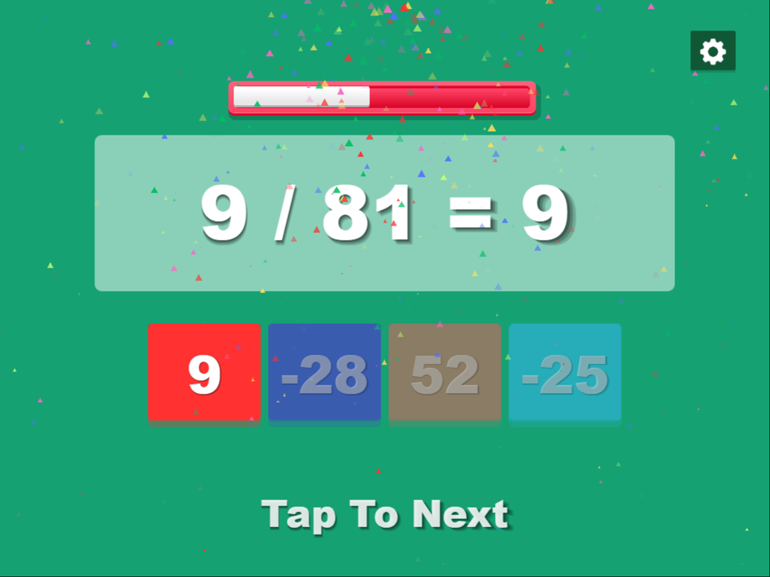 Math Kids Game Answer Screenshot.