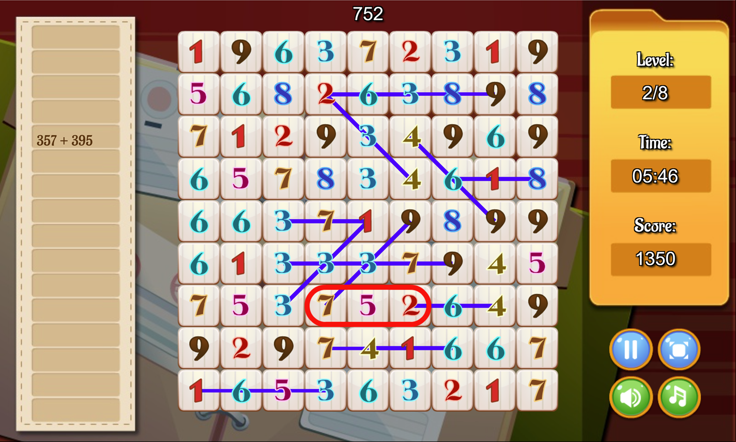 Math Search Gameplay Screenshot.