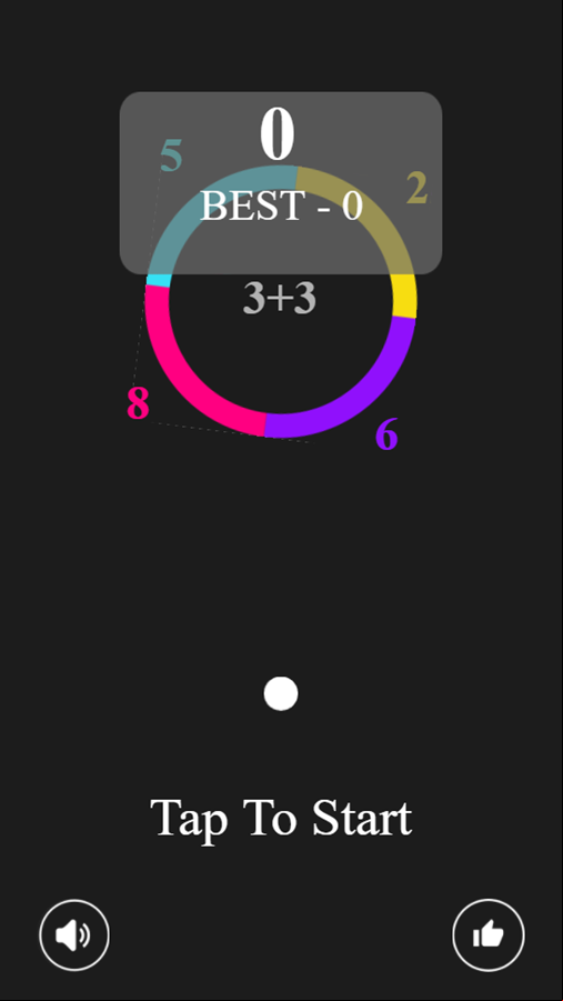 Math Up Game Welcome Screen Screenshot.