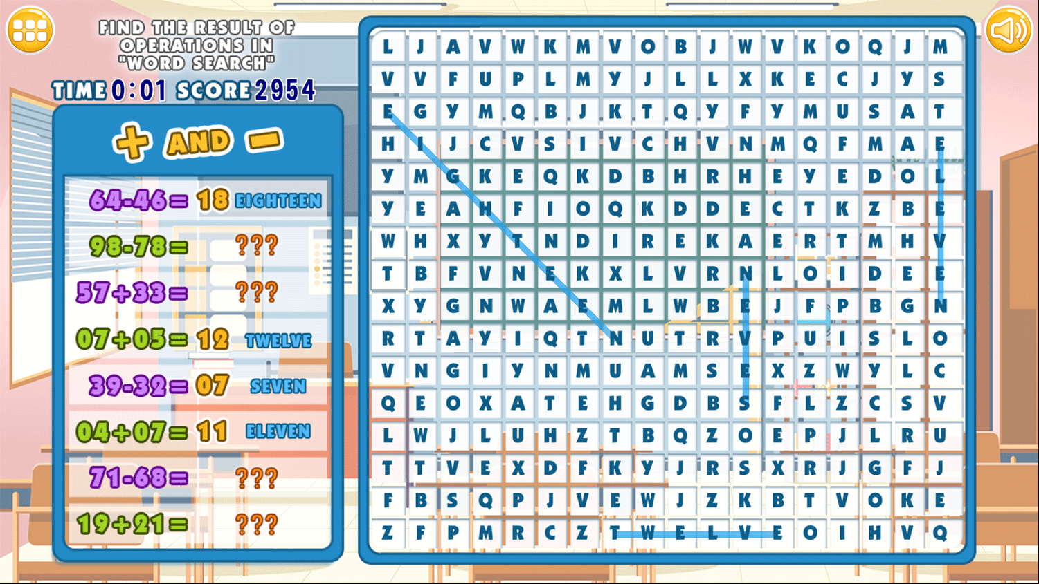 Math Word Search Game Screenshots.