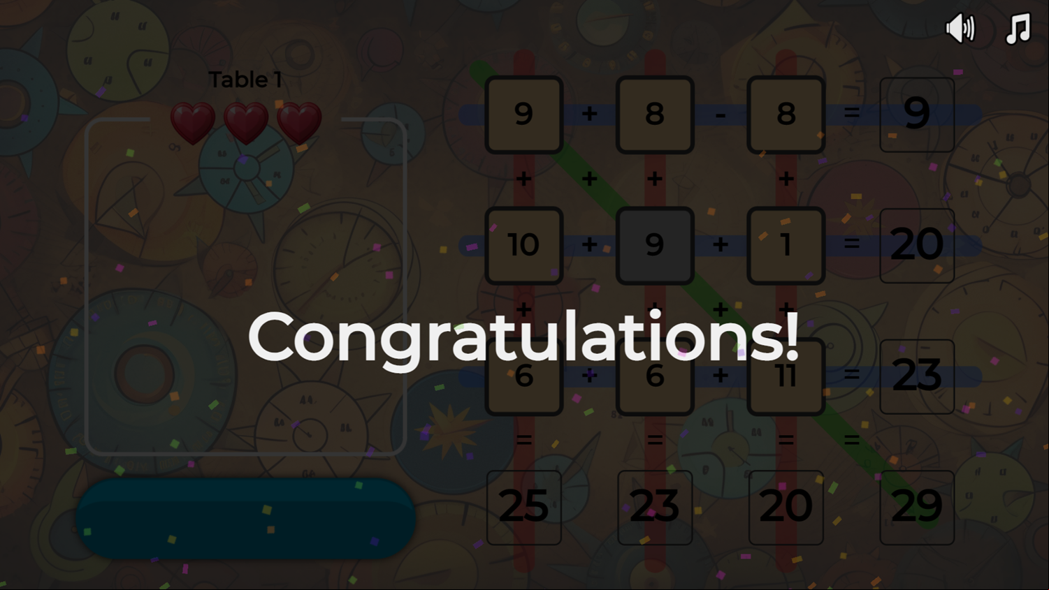 MathGrid Master Game Complete Screenshot.
