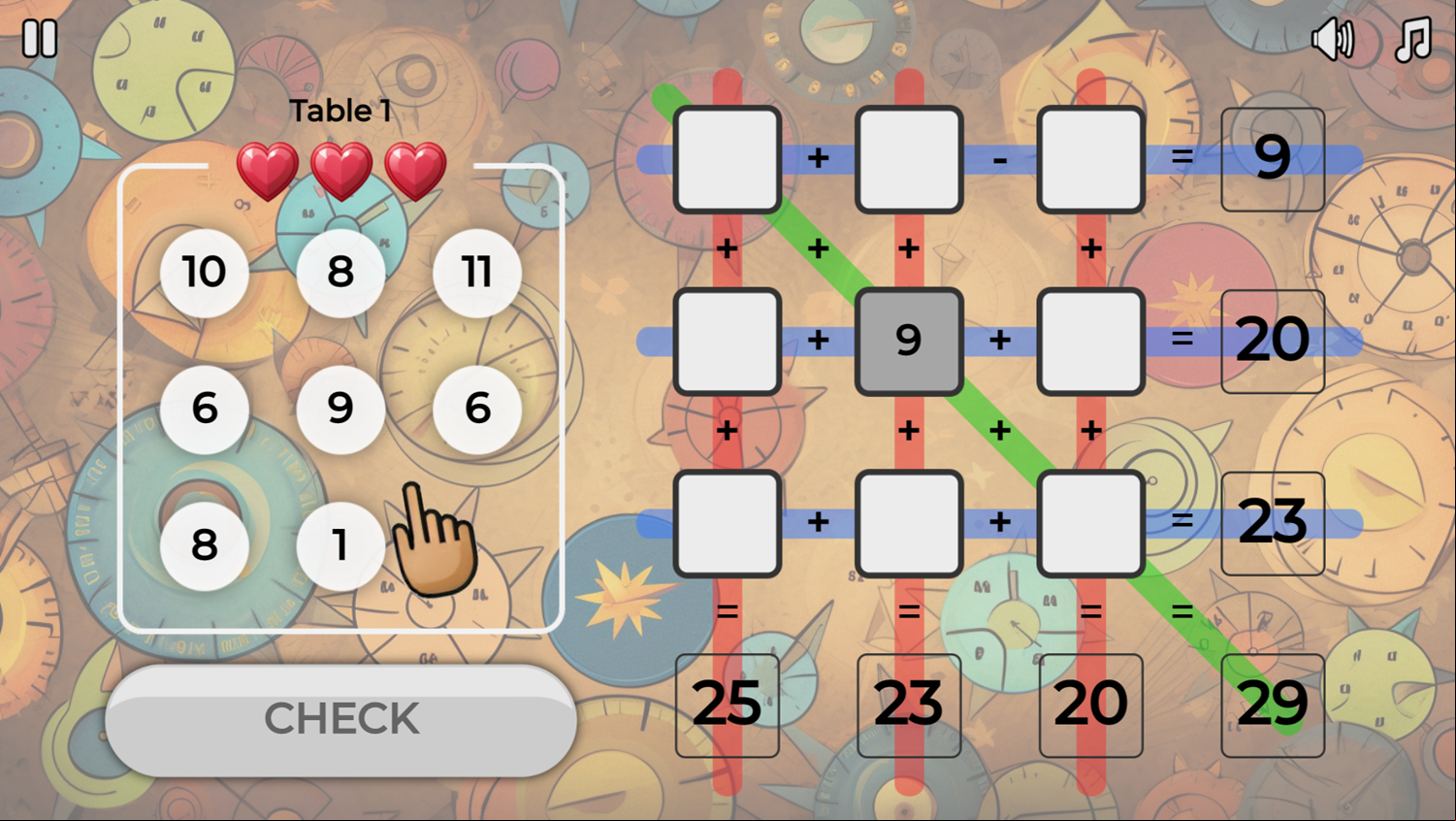 MathGrid Master Game Start Screenshot.