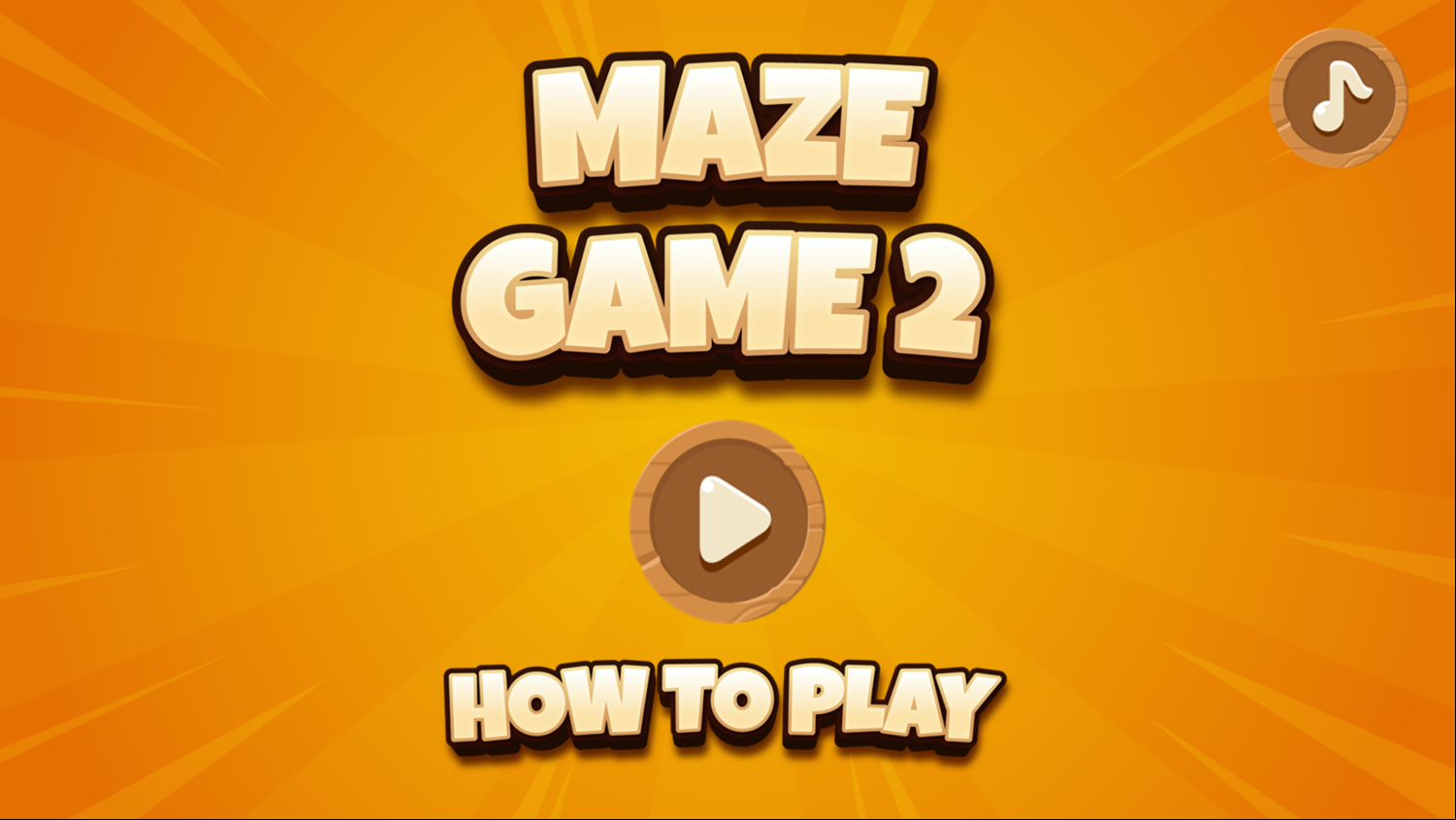 Maze Game 2 Game Welcome Screen Screenshot.