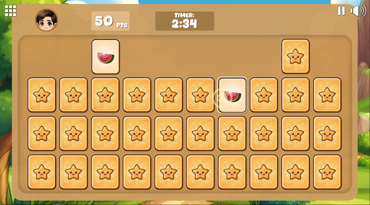 Memory Master Game Play Screenshot.