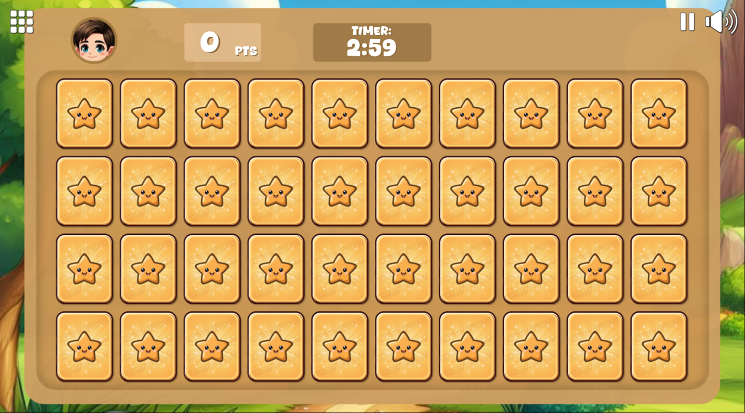 Memory Master Game Start Screenshot.