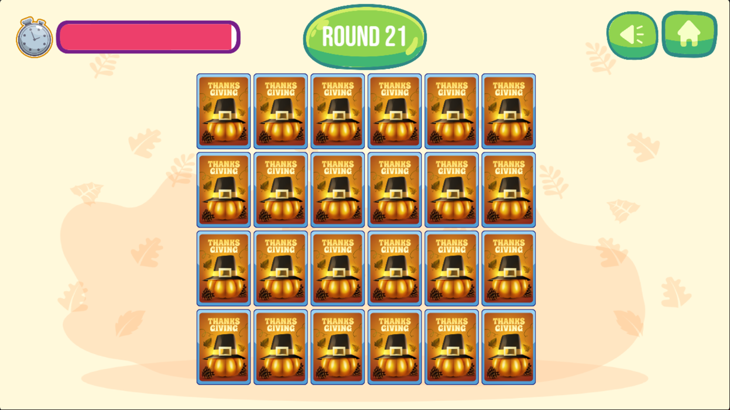 Memory The Turkey Game Round Challenge Screenshot.