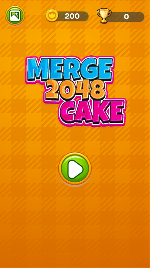 Merge 2048 Cake Game Welcome Screen Screenshot.