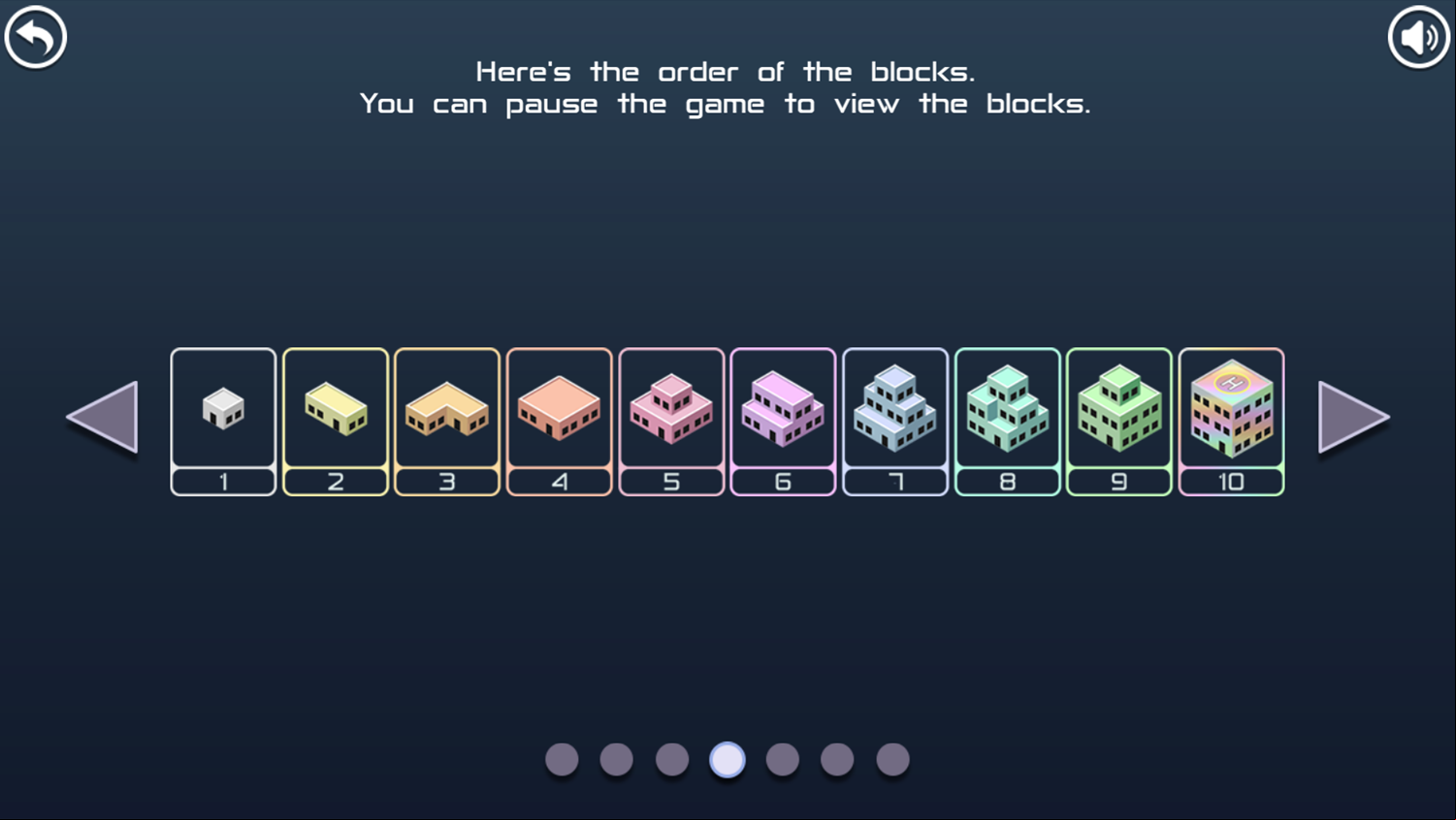 Merge Blocks Game Help Block Order Screen Screenshot.