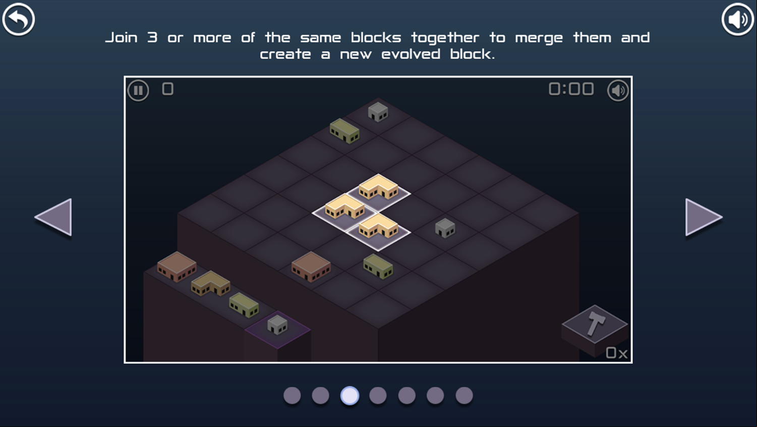 Merge Blocks Game Help Merging Screen Screenshot.