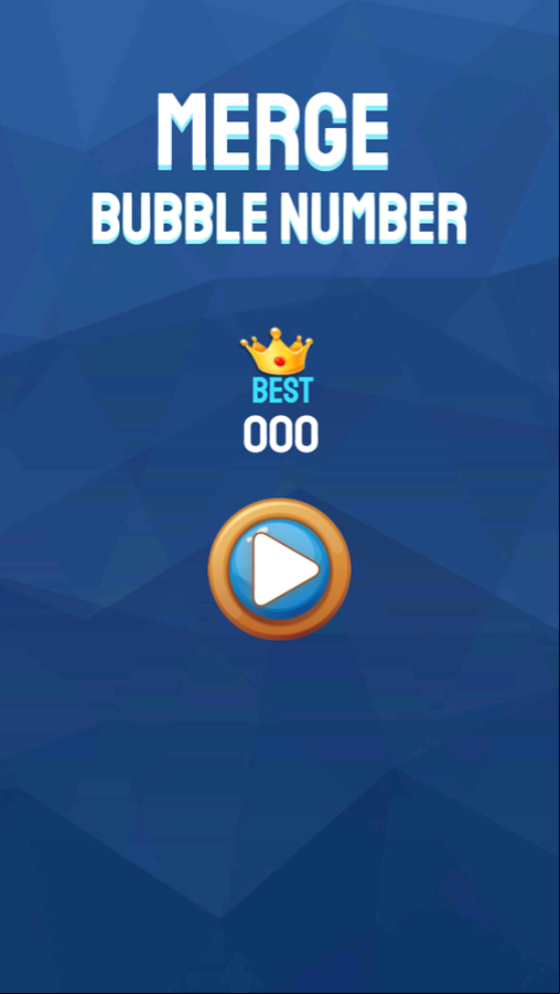 Merge Bubble Number Game Welcome Screen Screenshot.