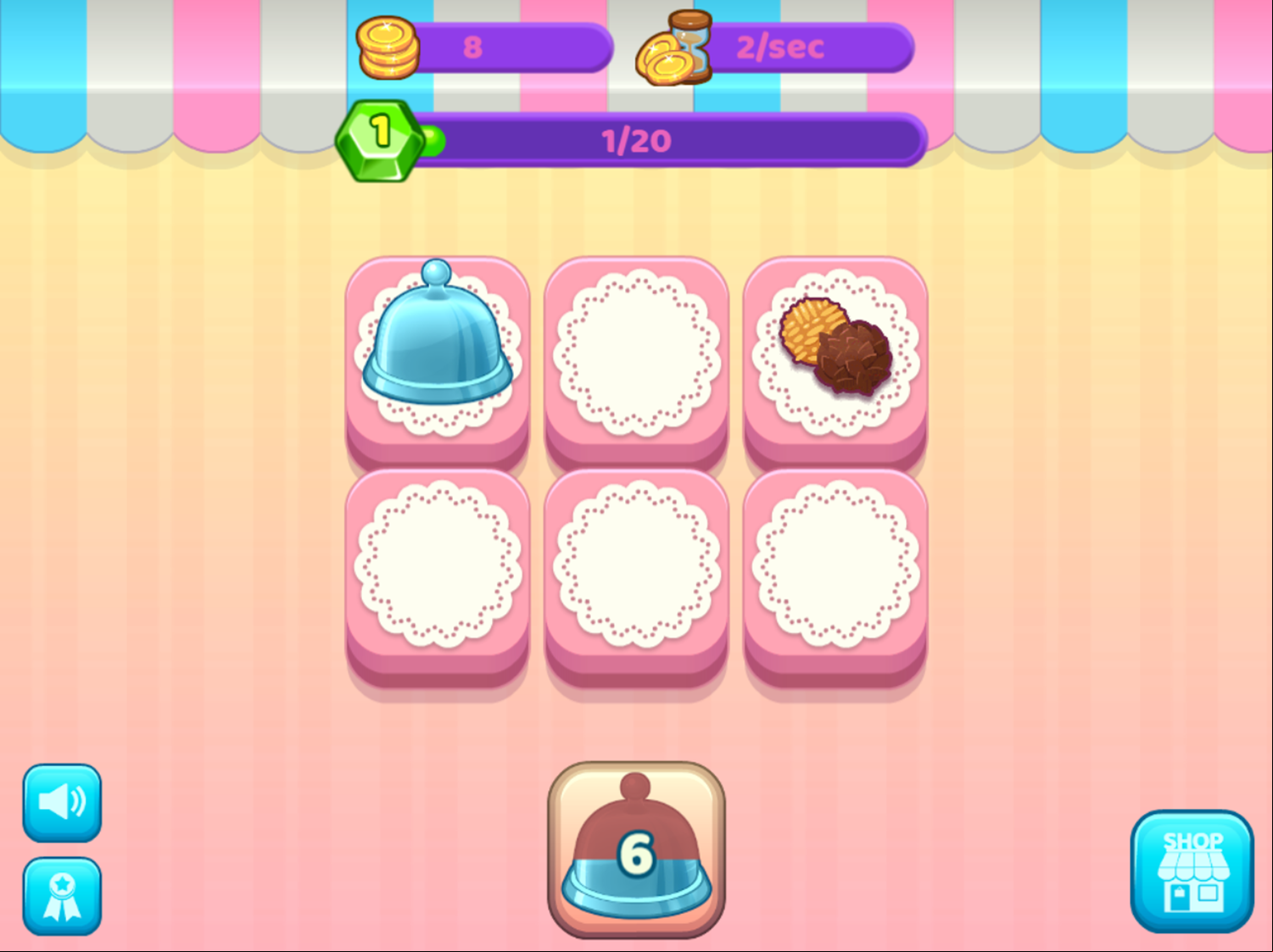 Merge Cakes Game Start Screenshot.