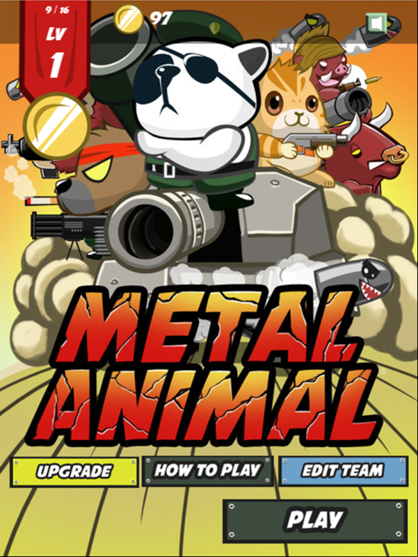 Metal Animal Game Welcome Screen Screenshot.