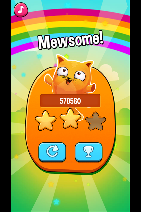 Mewtrix Game Score Screenshot.