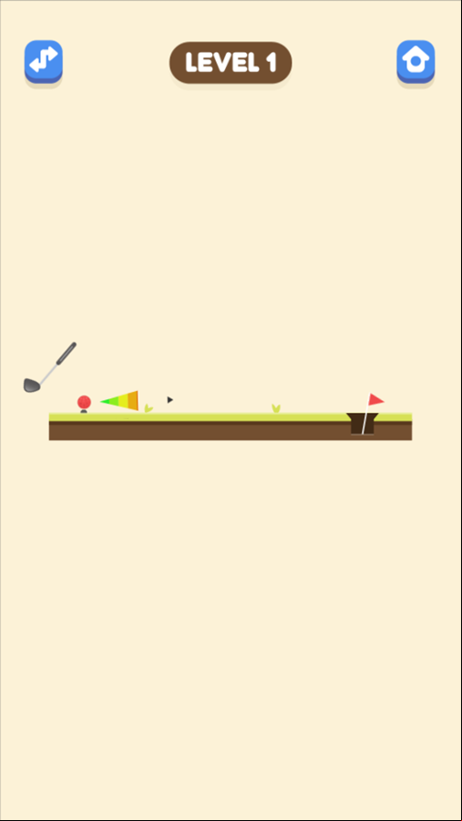Micro Golf Ball Game Control Swing Screenshot.