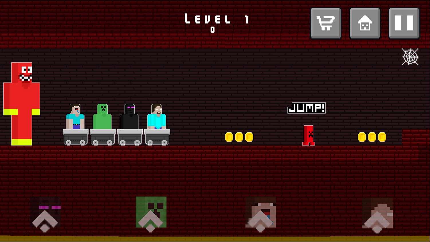 Minercraft Party 4 Player Game Level Start Screenshot.